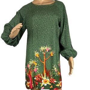 Bluesteel Women’s Brazilian Jungle Print Dress Size M Viscose Made In Brazil